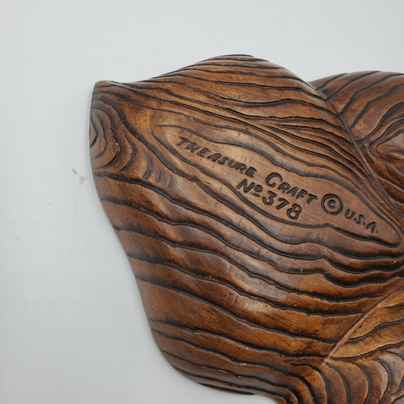 Vintage 1960's Treasure Craft Pottery USA Green Leaf Serving Dish - Picture 6 of 11